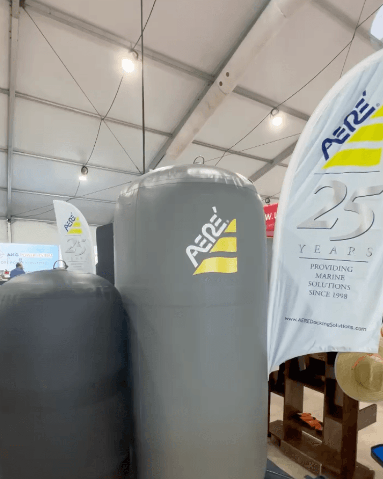 AERÉ inflatable fenders on superyacht