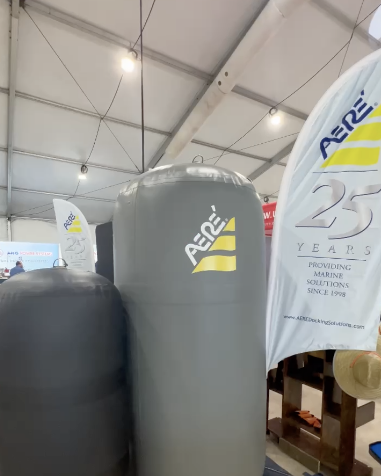 AERÉ inflatable fenders on superyacht